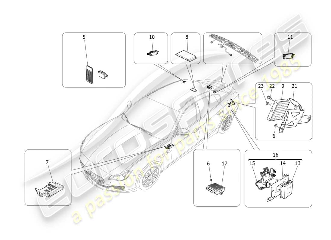 Maserati QTP 3.0 TDS V6 275HP (2015) SISTEMA DE TI Diagrama de piezas