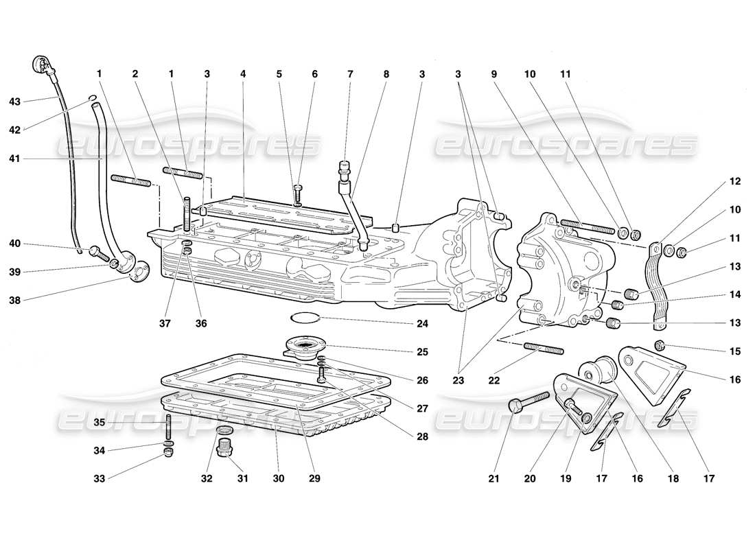 Lamborghini Diablo SE30 (1995) CÁRTER DE ACEITE Diagrama de piezas