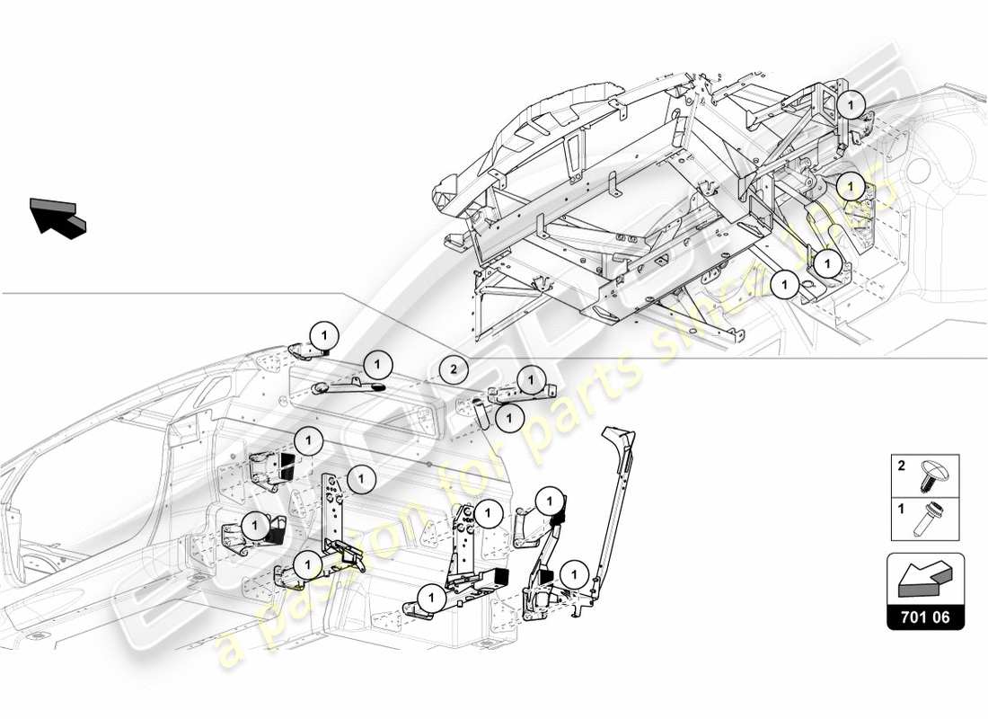 Lamborghini Centenario Coupé (2017) FASTENERS Diagrama de piezas