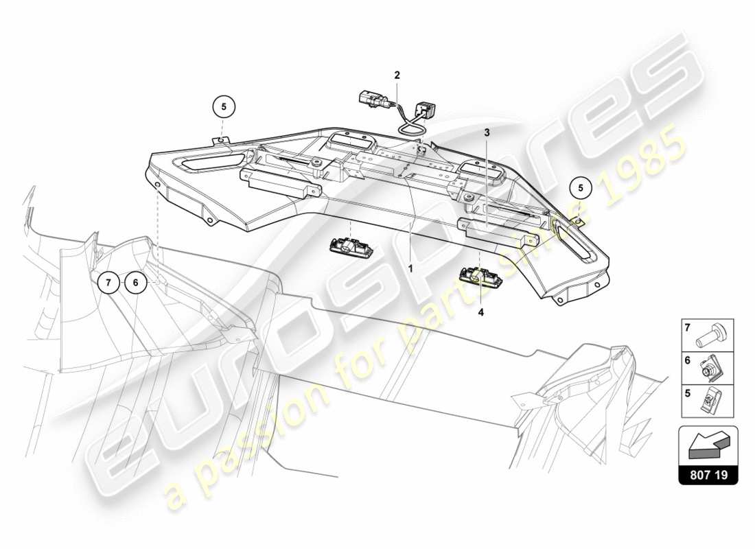 Lamborghini Centenario Coupé (2017) ELECTRÓNICA DE FUNCIONAMIENTO TRASERO Diagrama de piezas