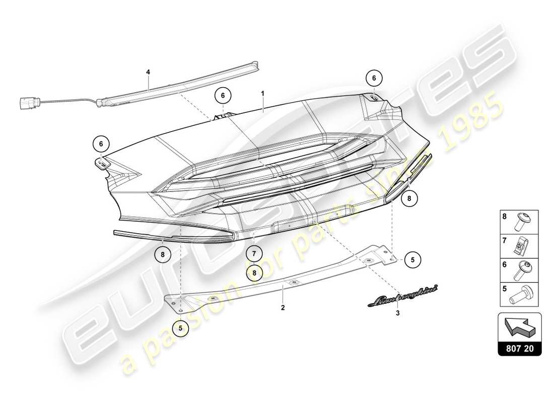 Lamborghini Centenario Coupé (2017) PLACA DE ALMACENAMIENTO Diagrama de piezas