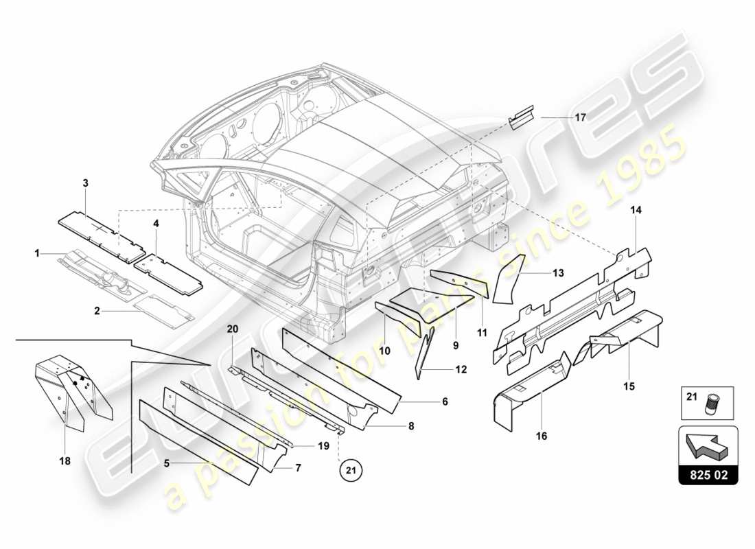 Lamborghini Centenario Coupé (2017) AMORTIGUADOR PARA TÚNEL Diagrama de piezas