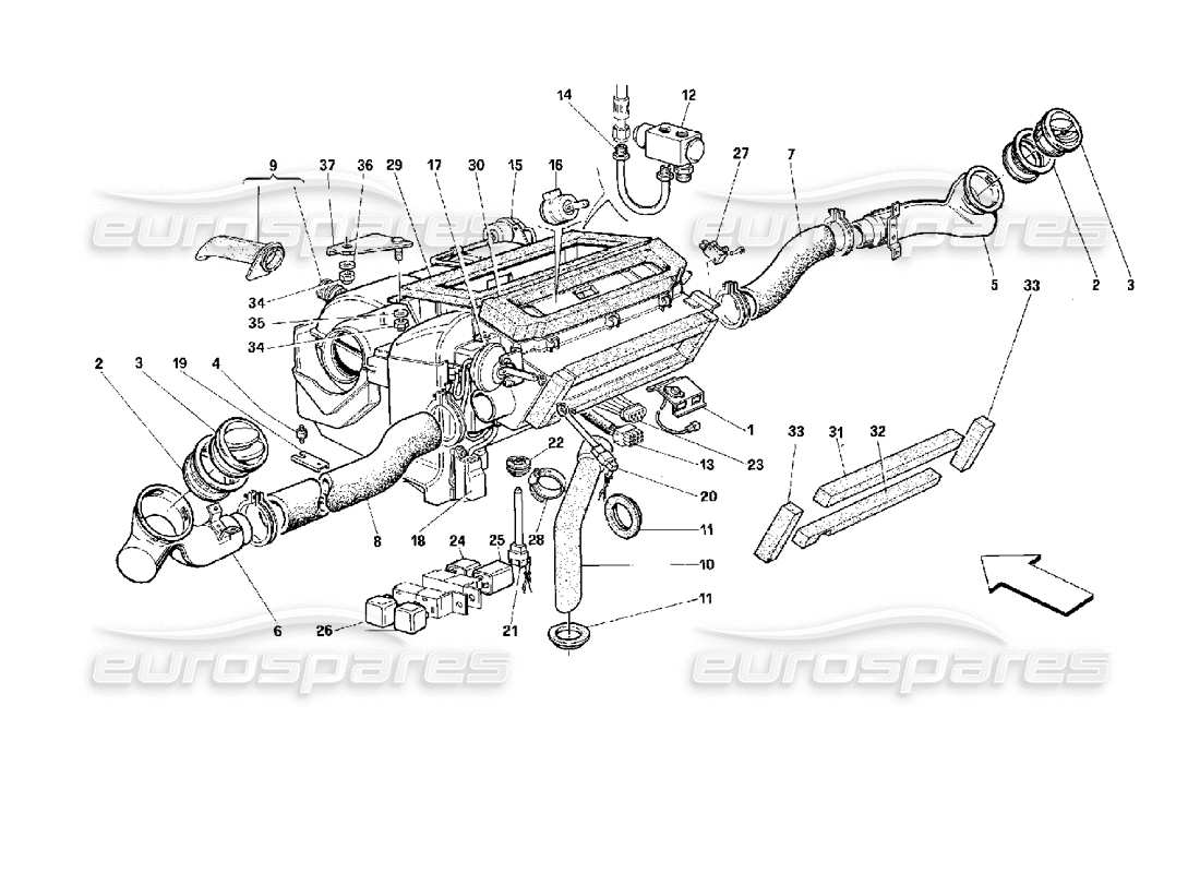 Ferrari 512 M Air Conditioning Unit Diagrama de piezas