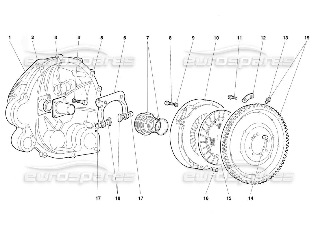 Lamborghini Diablo VT (1994) Embrague Diagrama de piezas