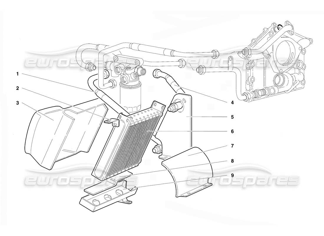 Lamborghini Diablo VT (1994) Sistema de aceite del motor (Válido para la versión RH D. - Abril 1994) Diagrama de piezas