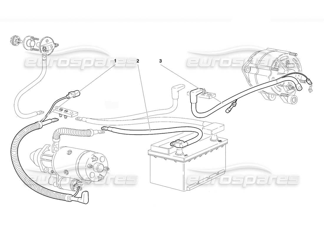 Lamborghini Diablo VT (1994) Sistema eléctrico (Válido para la versión RH D. - Abril 1994) Diagrama de piezas