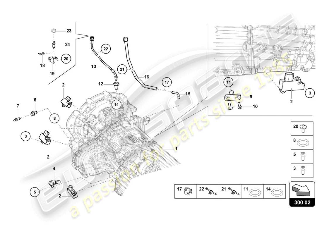 Lamborghini LP700-4 ROADSTER (2017) SENSORES Diagrama de piezas
