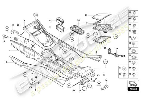 a part diagram from the Lamborghini LP720-4 Roadster 50 (2014) parts catalogue