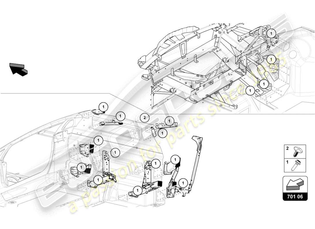 Lamborghini LP740-4 S ROADSTER (2018) FASTENERS Diagrama de piezas