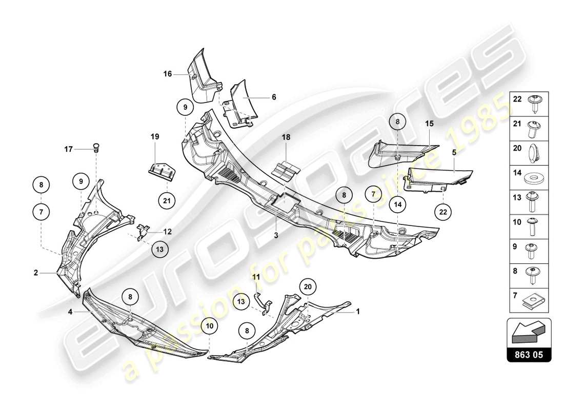 Lamborghini LP740-4 S ROADSTER (2018) COMPLEMENTO DE EQUIPAJE. RECUBRIMIENTO DE PISO Diagrama de piezas