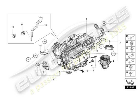 a part diagram from the Lamborghini LP740-4 S ROADSTER (2021) parts catalogue