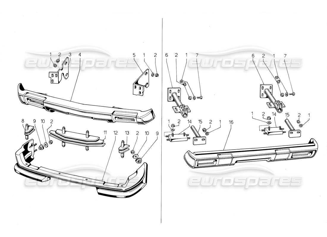 un diagrama de piezas del catálogo de piezas lamborghini jalpa 3.5 (1984)