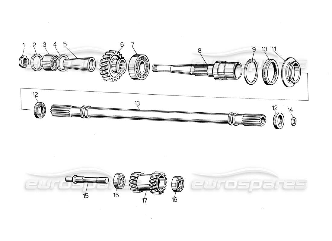 un diagrama de piezas del catálogo de piezas Lamborghini Countach LP400