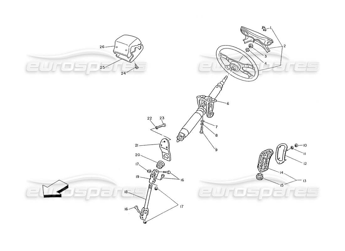 un diagrama de piezas del catálogo de piezas maserati ghibli 2.8 (non abs)