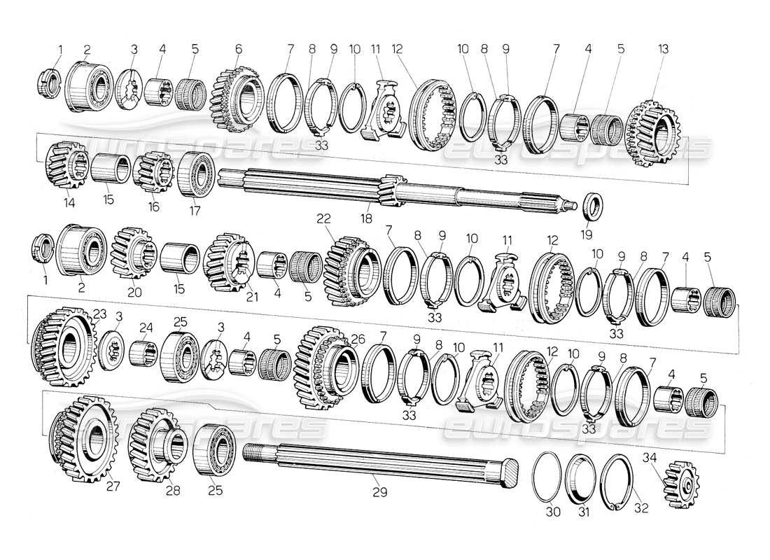 un diagrama de piezas del catálogo de piezas lamborghini countach 5000 s (1984)