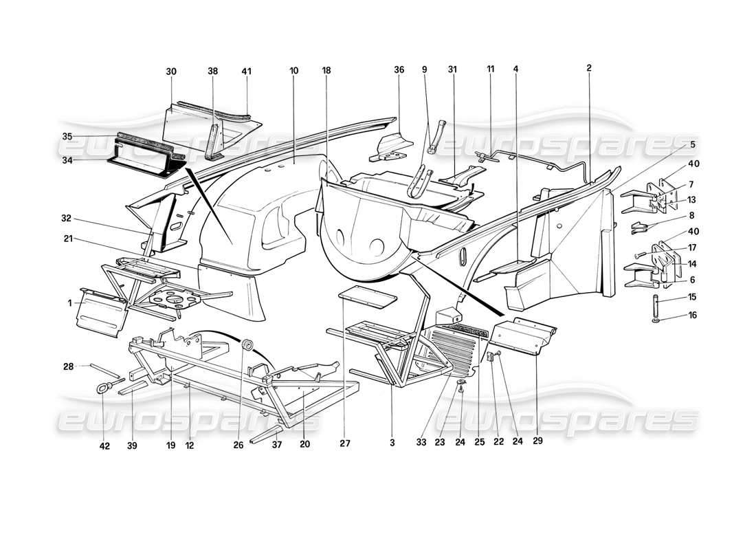 un diagrama de piezas del catálogo de piezas ferrari mondial