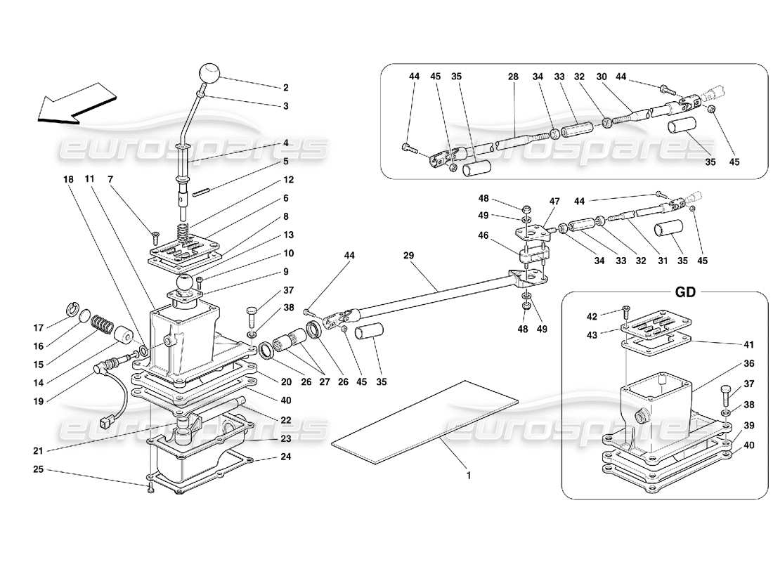 ferrari 456 gt/gta controles externos de la caja de cambios: no para 456 diagrama de piezas de gta