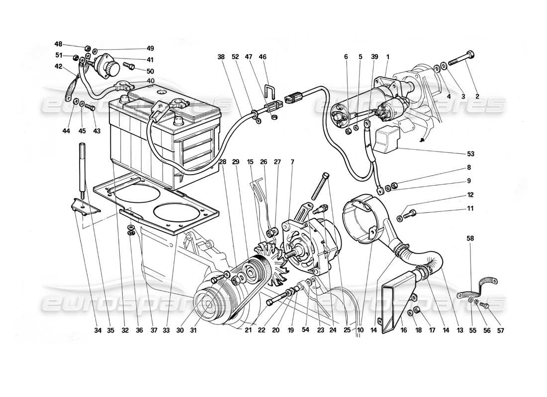 ferrari testarossa (1990) la generación actual diagrama de piezas