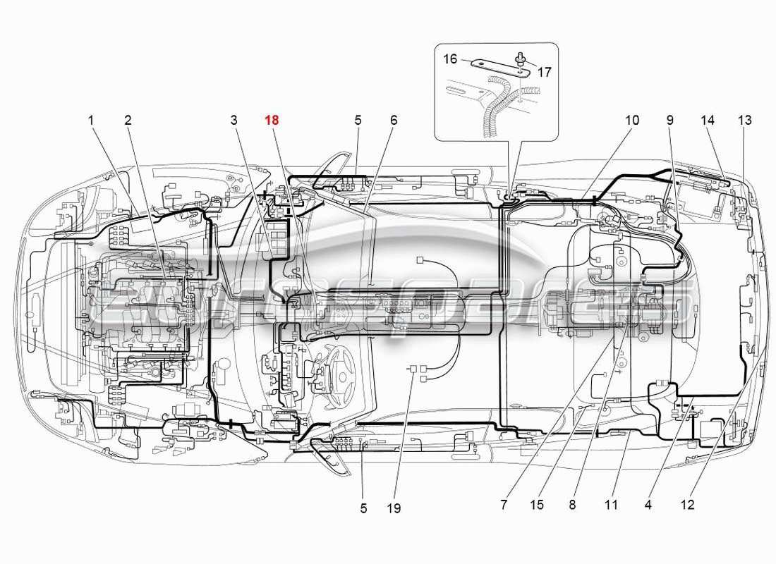 maserati 4200 gransport (2005) diagrama de piezas del sistema eléctrico
