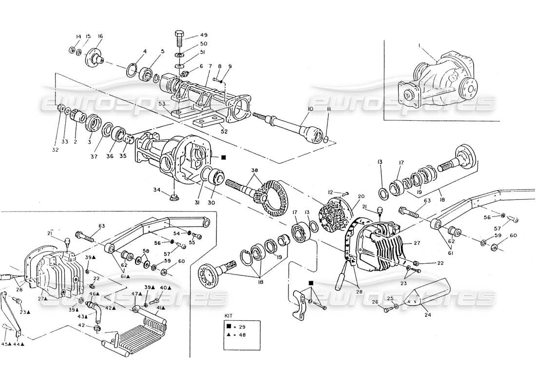 maserati 418 / 4.24v / 430 diferencial diagrama de piezas