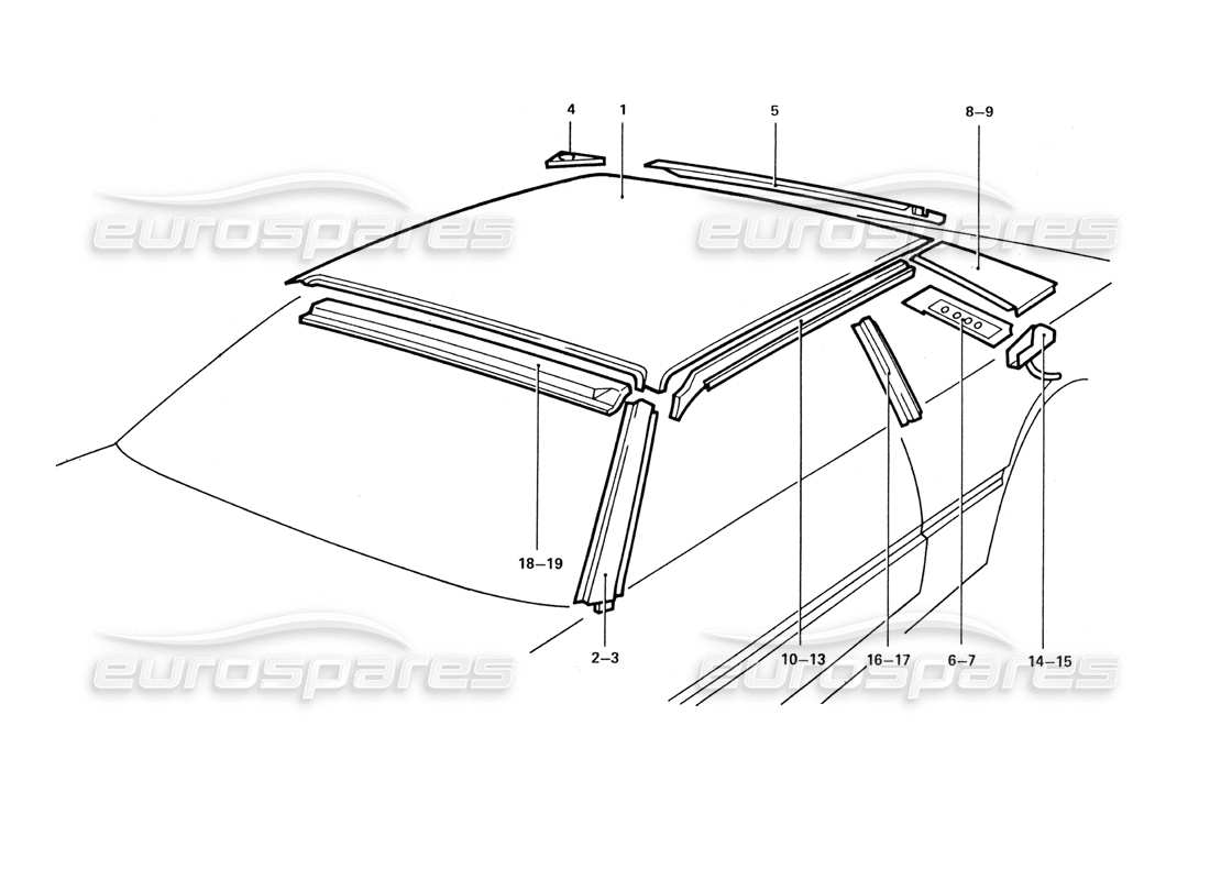 ferrari 412 (coachwork) paneles de techo diagrama de piezas