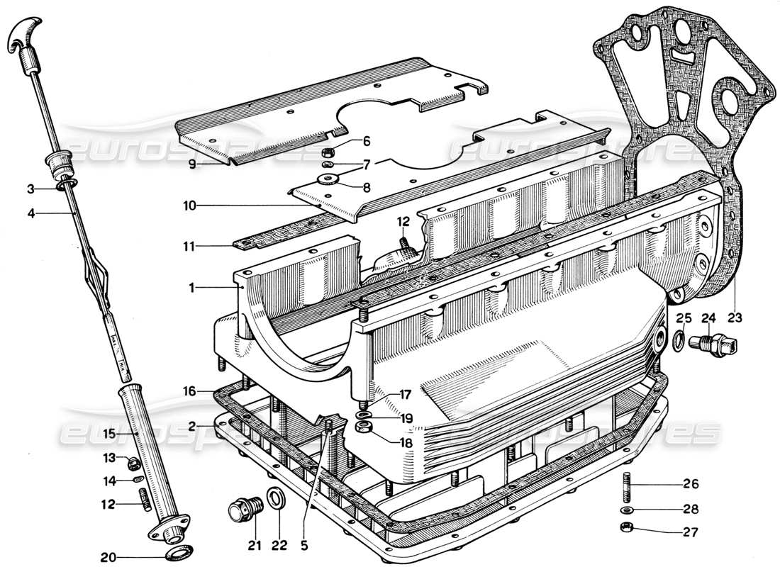 ferrari 365 gt 2+2 (mechanical) diagrama de piezas del cárter de aceite