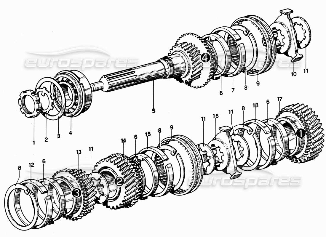 ferrari 365 gt 2+2 (mechanical) eje de colocación diagrama de piezas