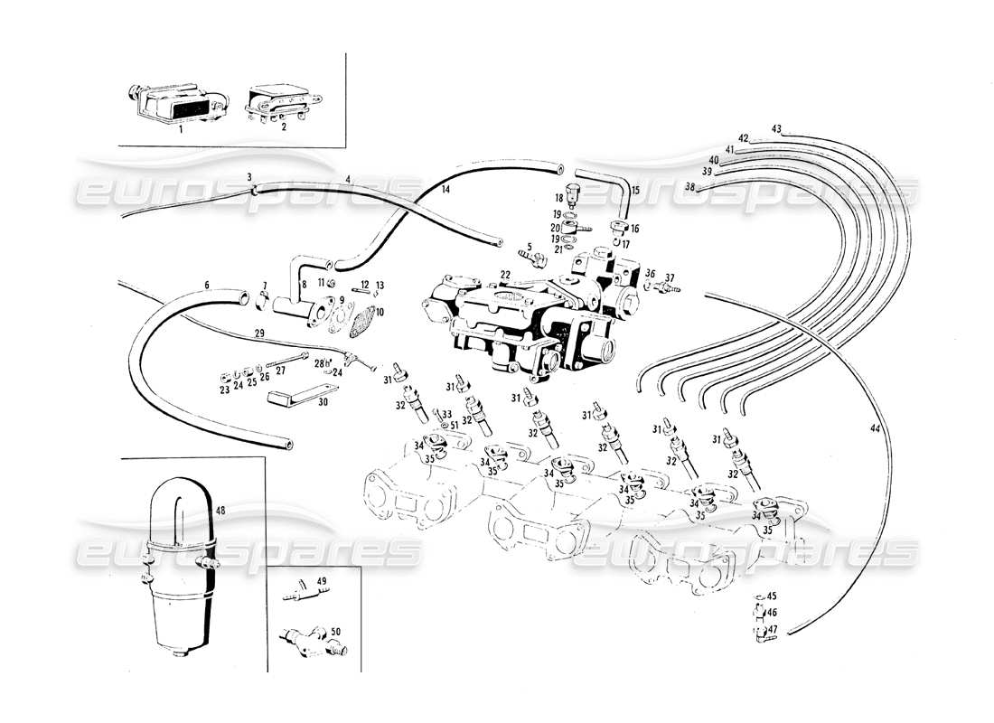 maserati mistral 3.7 diagrama de piezas del equipo de inyección