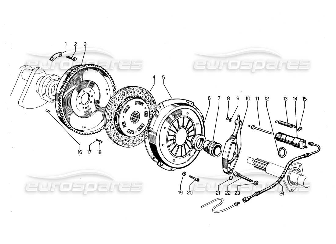 lamborghini urraco p250 / p250s embrague diagrama de piezas