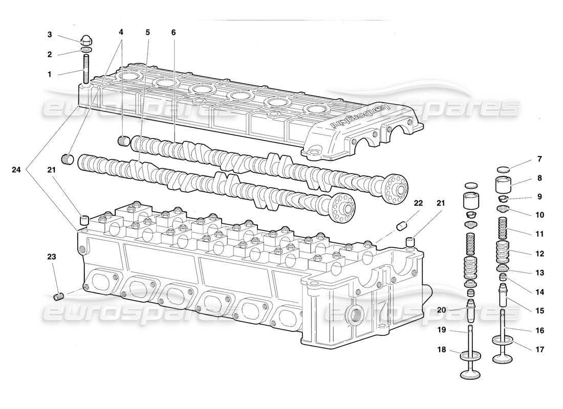 lamborghini diablo vt (1994) culata derecha diagrama de piezas