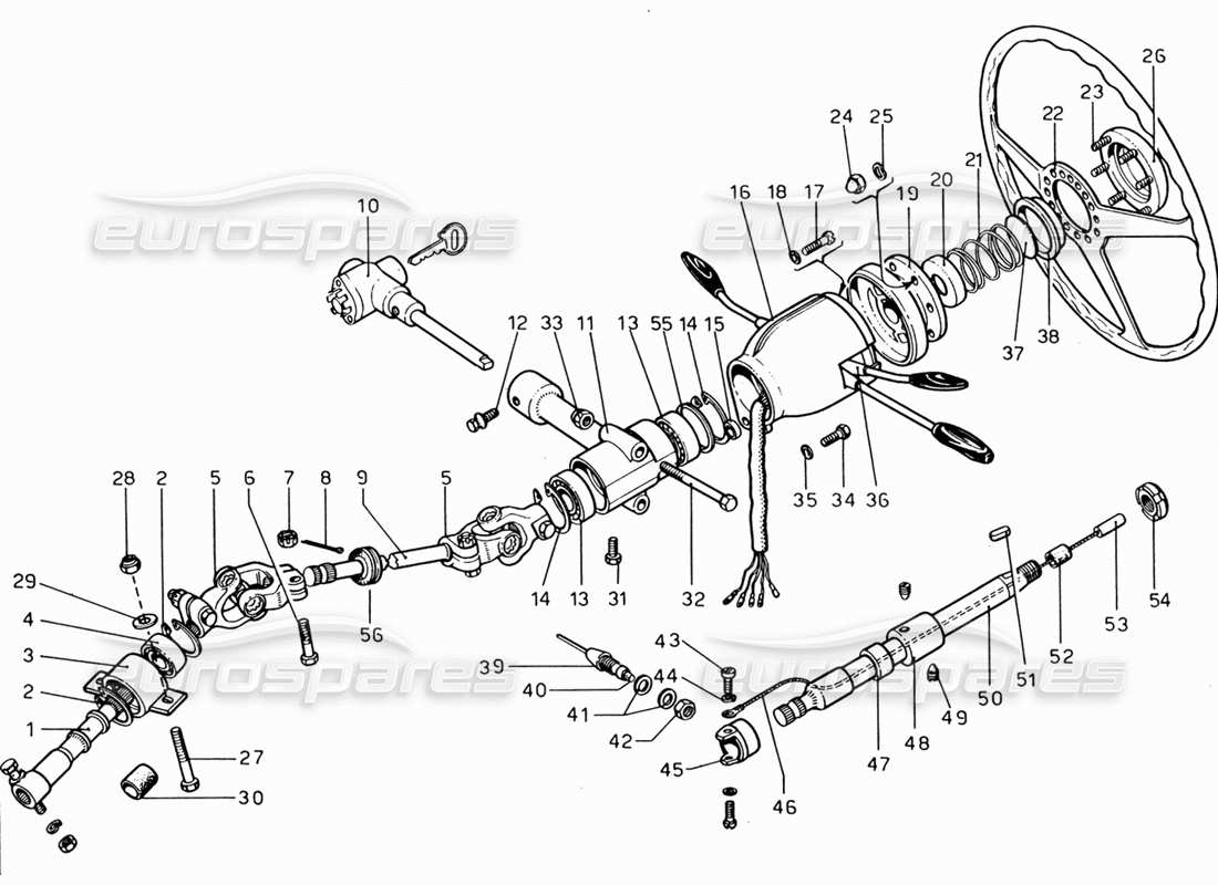 ferrari 206 gt dino (1969) control de dirección diagrama de piezas