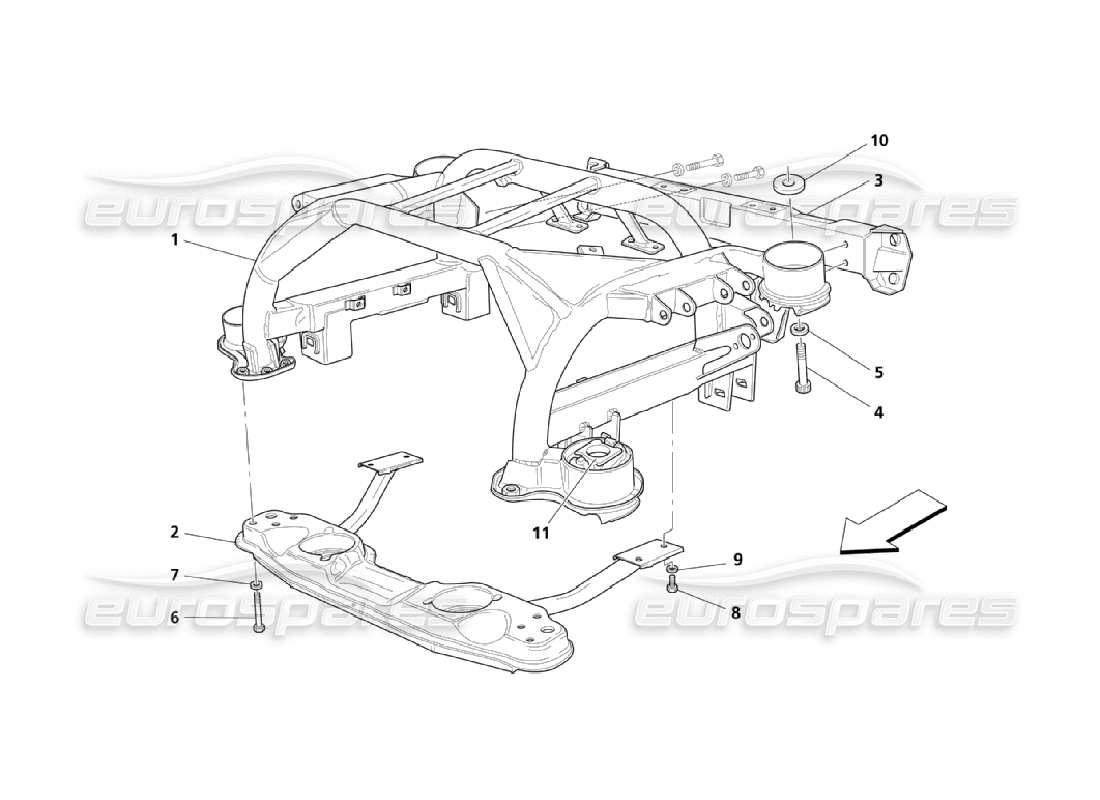 maserati qtp. (2006) 4.2 bastidor trasero diagrama de piezas