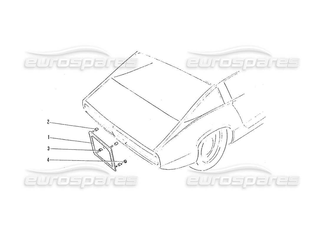 ferrari 365 gtc4 (coachwork) soporte matrícula trasero diagrama de piezas
