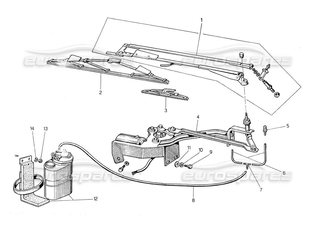 lamborghini countach lp400 limpiaparabrisas diagrama de piezas