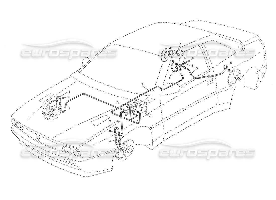 maserati ghibli 2.8 (non abs) tubería de corte eléctrico diagrama de piezas