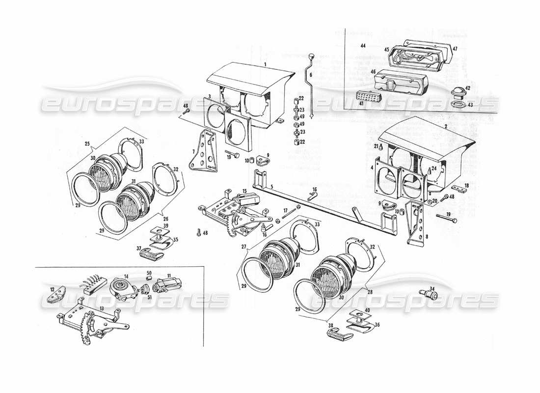 maserati indy 4.2 luces diagrama de piezas