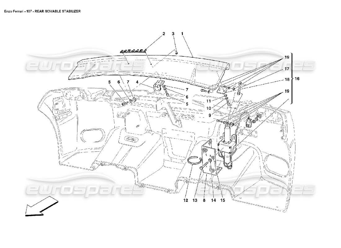 ferrari enzo estabilizador móvil trasero diagrama de piezas