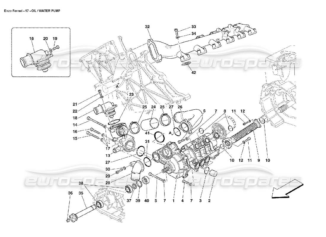 ferrari enzo aceite - bomba de agua diagrama de piezas