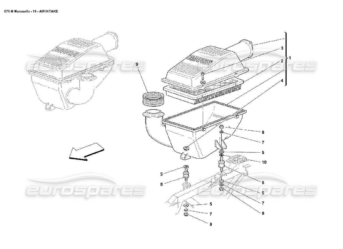 ferrari 575m maranello diagrama de piezas de entrada de aire