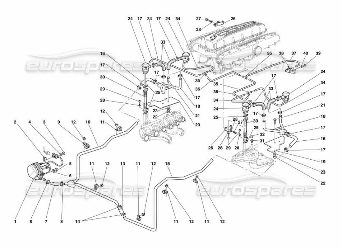 ferrari 575 superamerica diagrama de piezas de la bomba de aire secundario