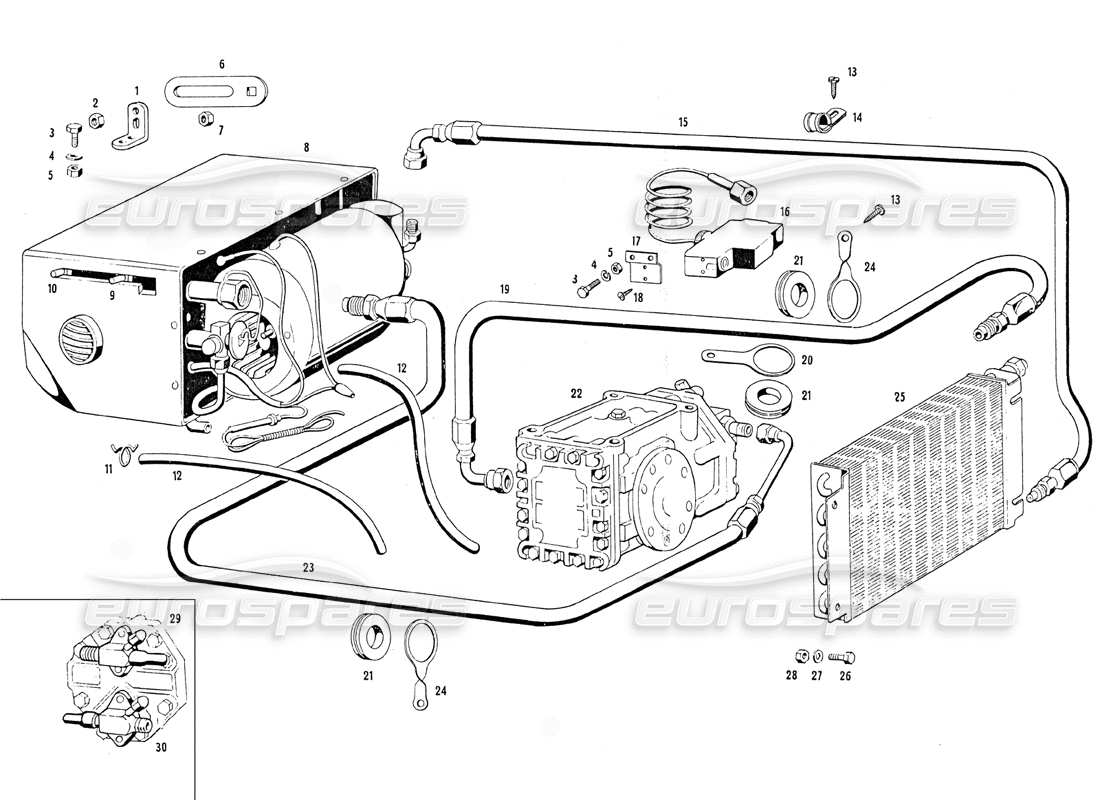 maserati mistral 3.7 diagrama de piezas del sistema de aire acondicionado