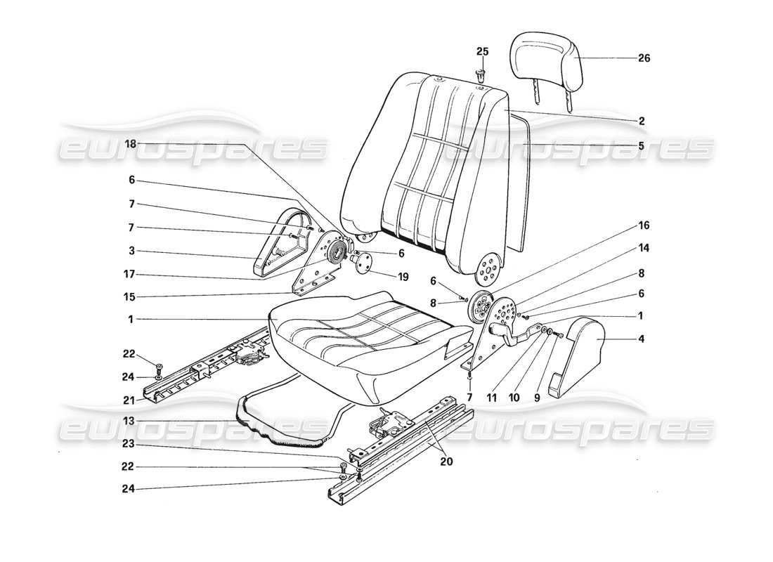 ferrari 328 (1988) diagrama de piezas de seat