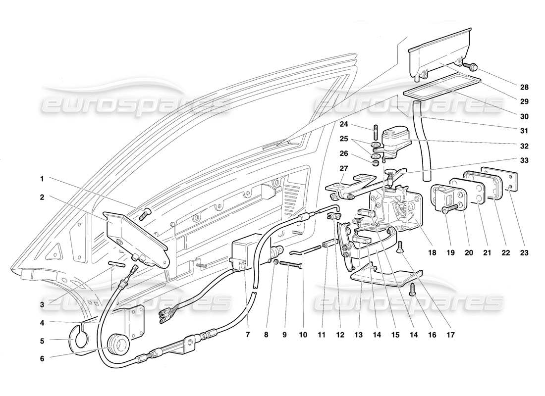 lamborghini diablo vt (1994) puertas diagrama de piezas