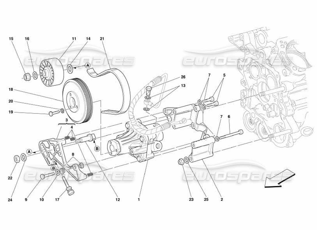 ferrari 550 barchetta diagrama de piezas de las bombas de dirección hidráulica