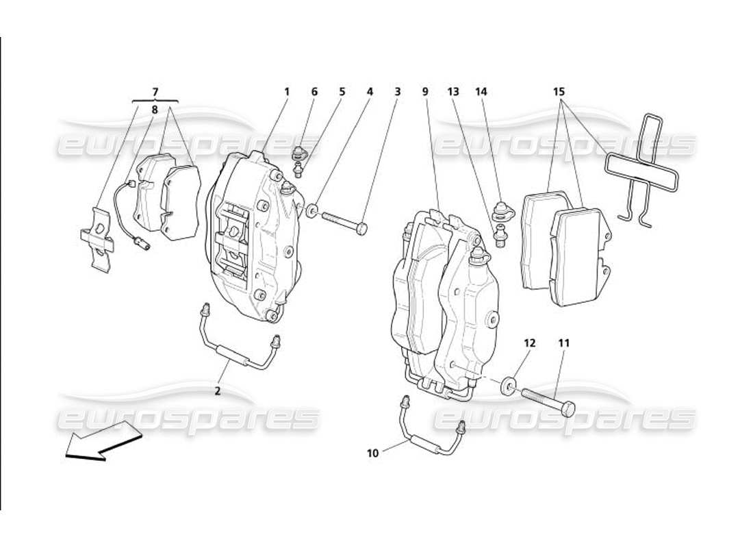 maserati 4200 coupe (2005) diagrama de piezas de las pinzas de freno