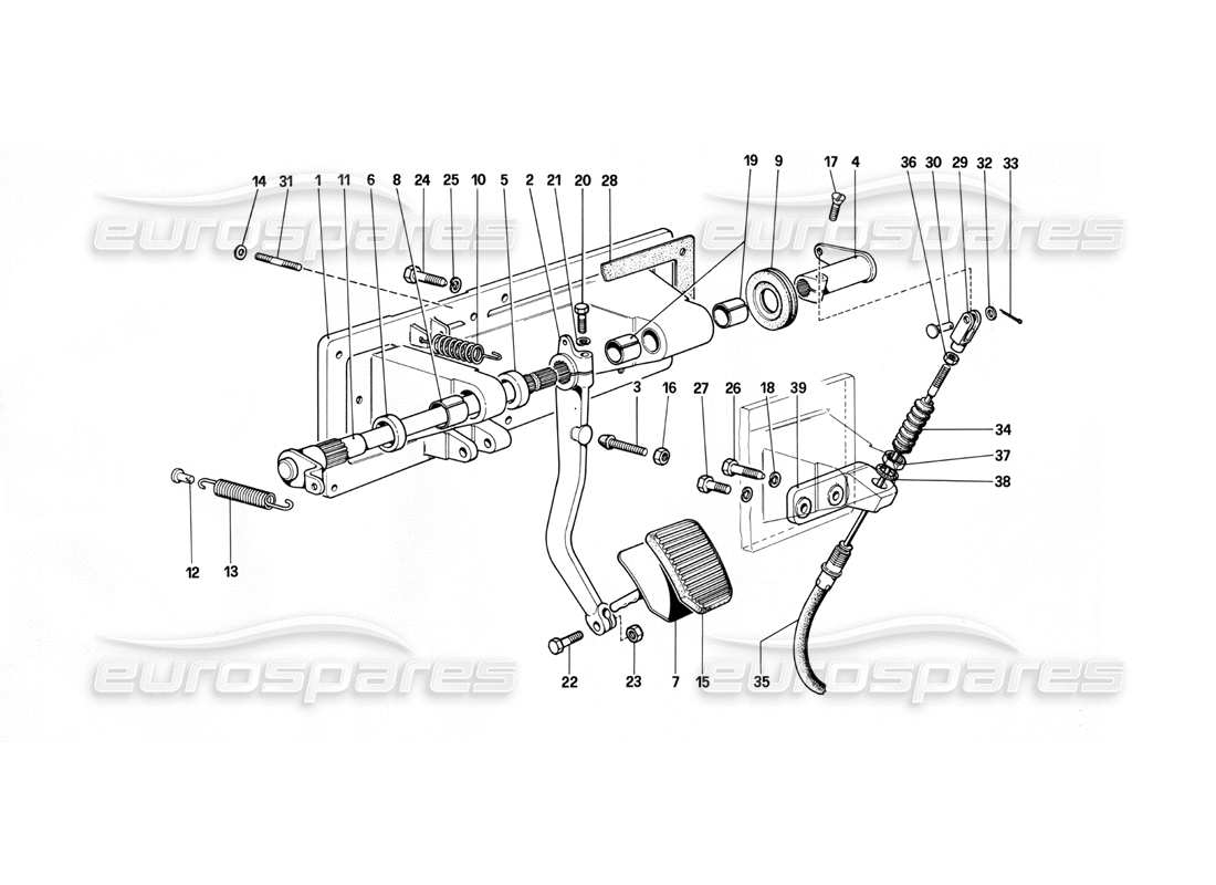 ferrari 412 (mechanical) control de liberación del embrague: 412 m. lhd diagrama de piezas