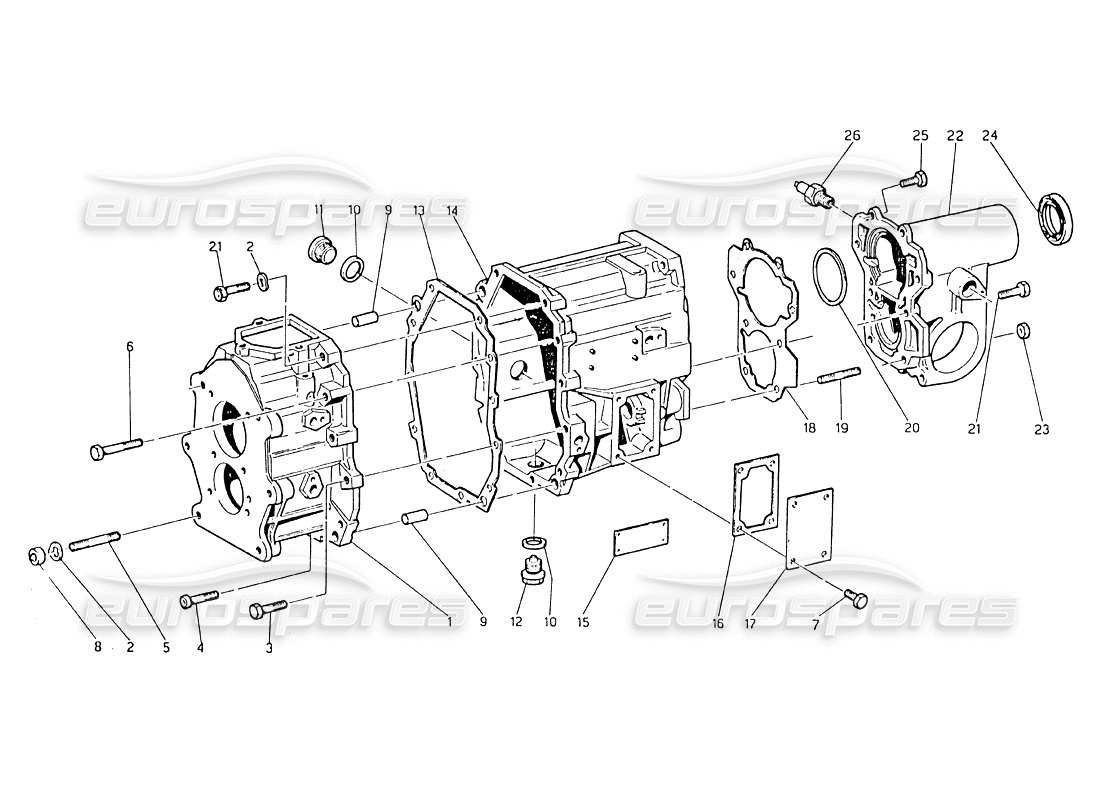 maserati biturbo 2.5 (1984) transmission box part diagram