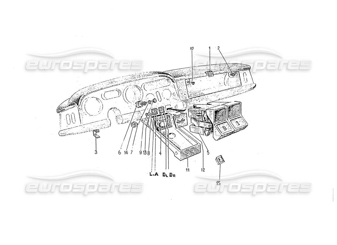 ferrari 330 gt 2+2 (coachwork) interruptores de tablero diagrama de piezas