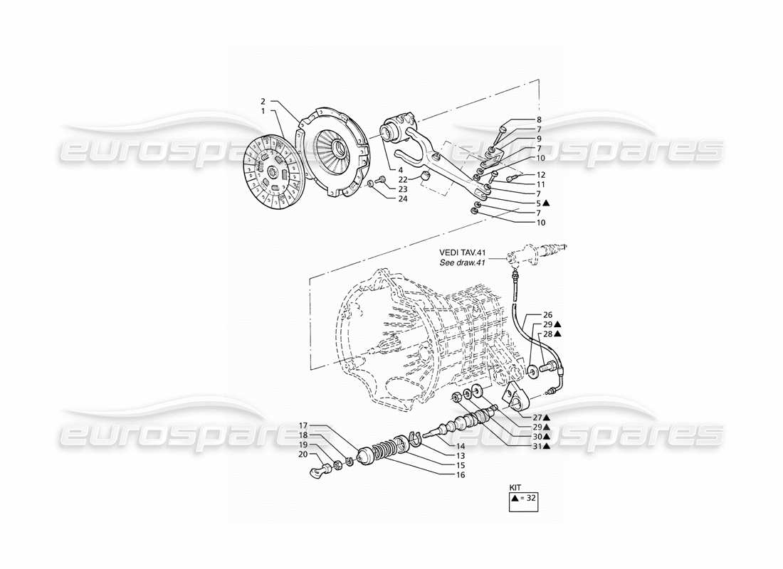 maserati ghibli 2.8 (abs) diagrama de piezas del embrague