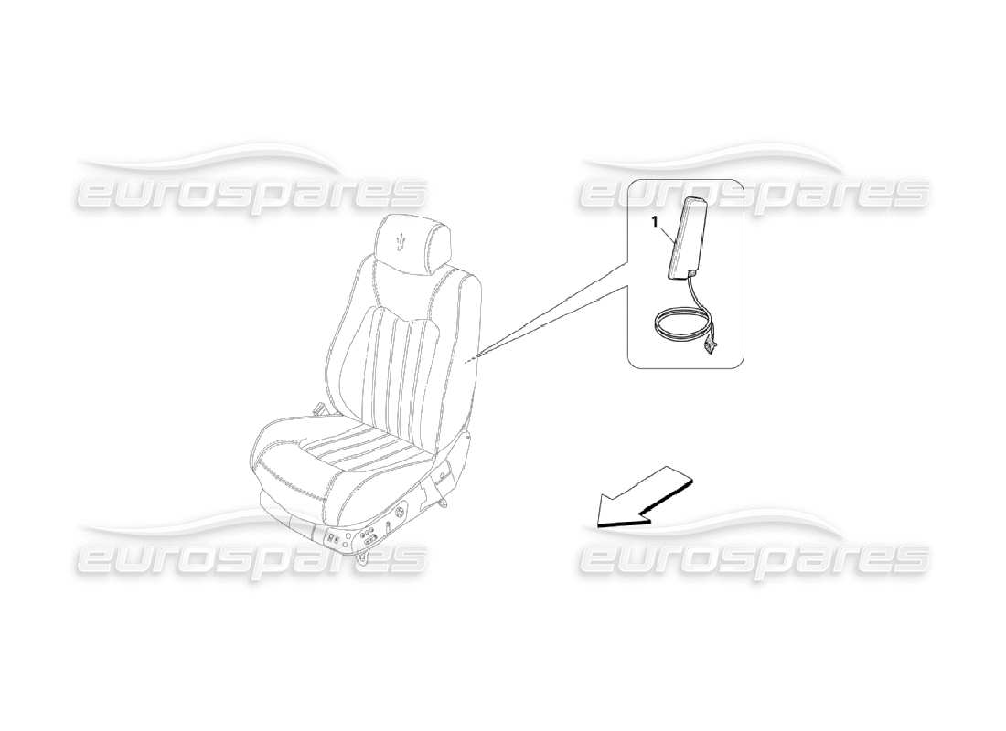 maserati qtp. (2006) 4.2 sistema de bolsas laterales delanteras diagrama de piezas